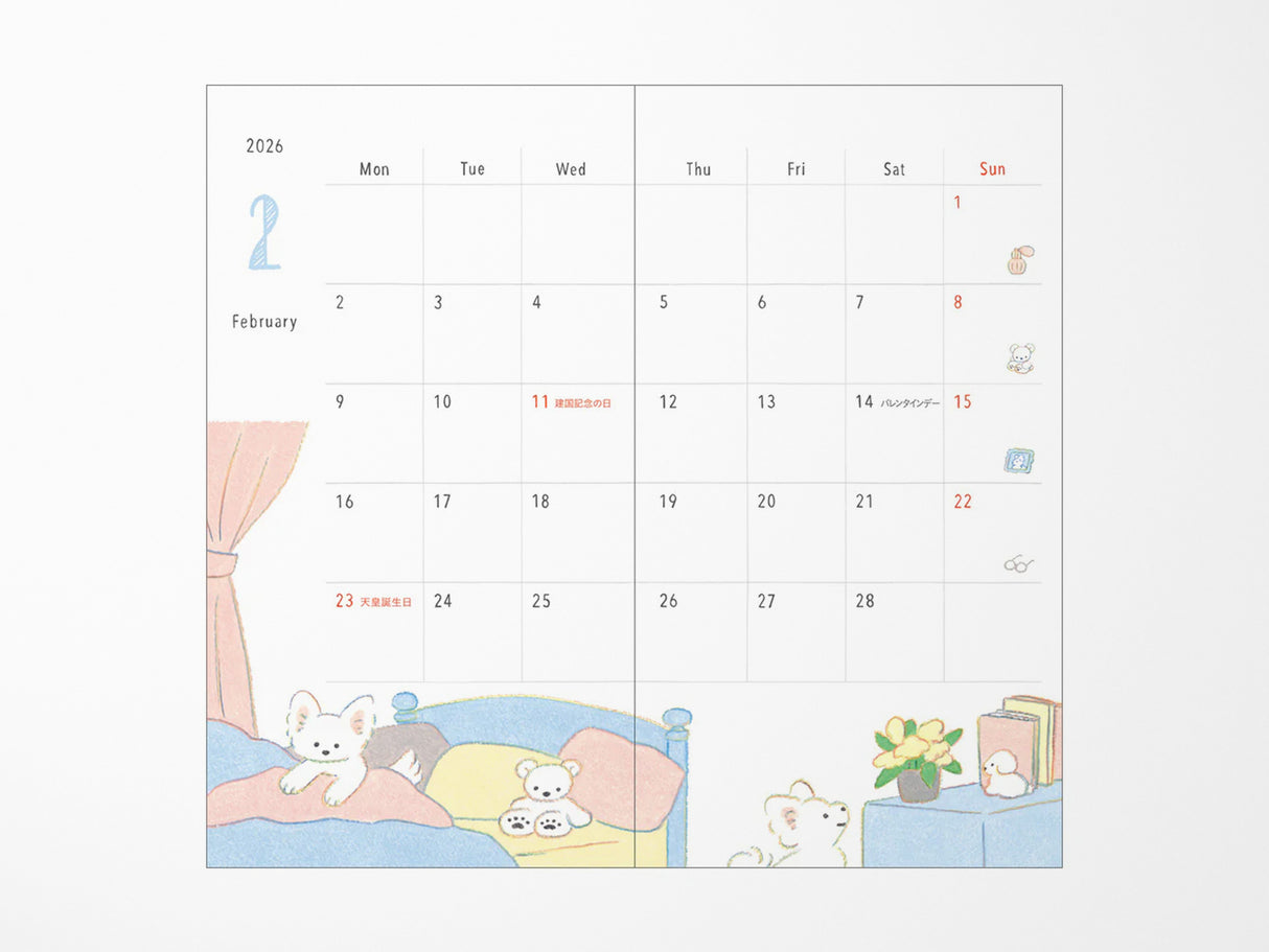 Midori Pocket Diary 2026 Slim - Dog