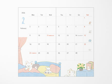 Midori Pocket Diary 2026 Slim - Dog