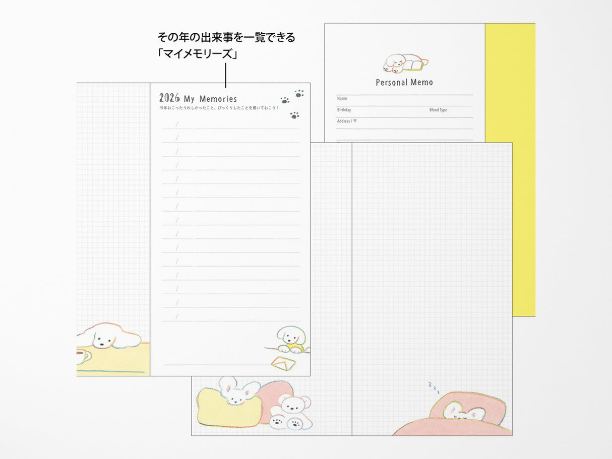 Midori Pocket Diary 2026 Slim - Dog
