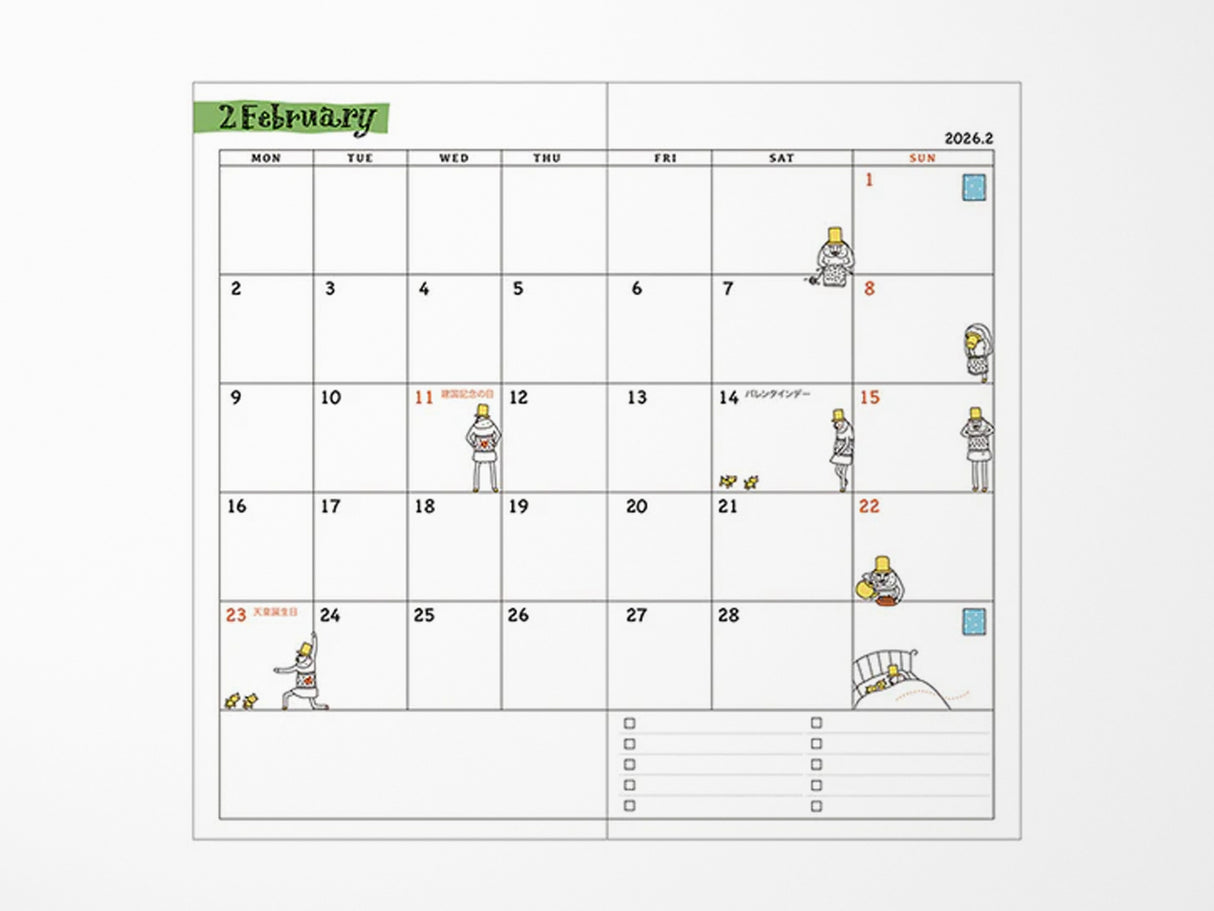 Midori Pocket Diary 2026 Slim - Ojisan