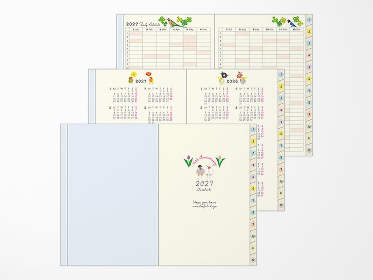 Midori Pocket Diary B6 Bird 2027