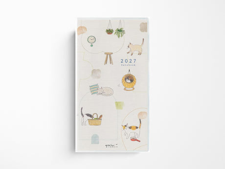 Midori Pocket Diary Slim Cat 2027