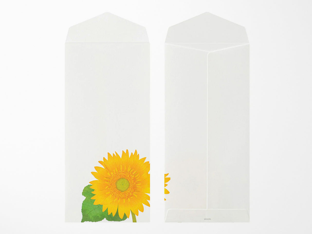 Midori Seasonal Envelopes - 026 Four Designs Sunflower