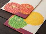 Midori Seasonal Envelopes - 184 Silk-Printing Pompon Chrysanthemum