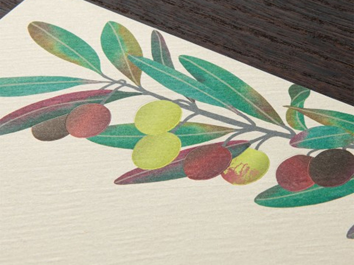 Midori Seasonal Letter Pad - 179 Foil Stamping Olive