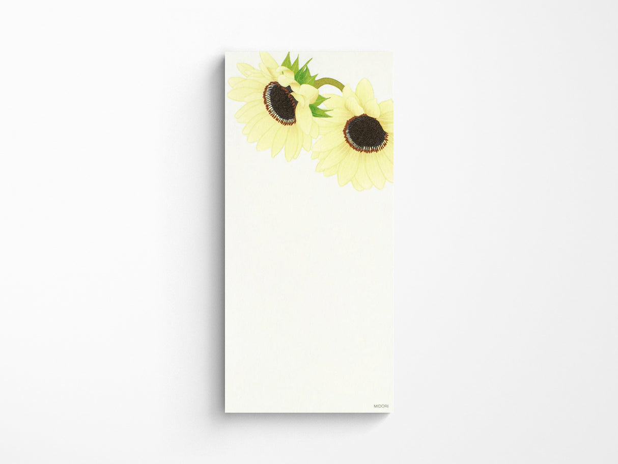 Midori Seasonal Memo Letter Pad - 605 Four Designs Sunflower