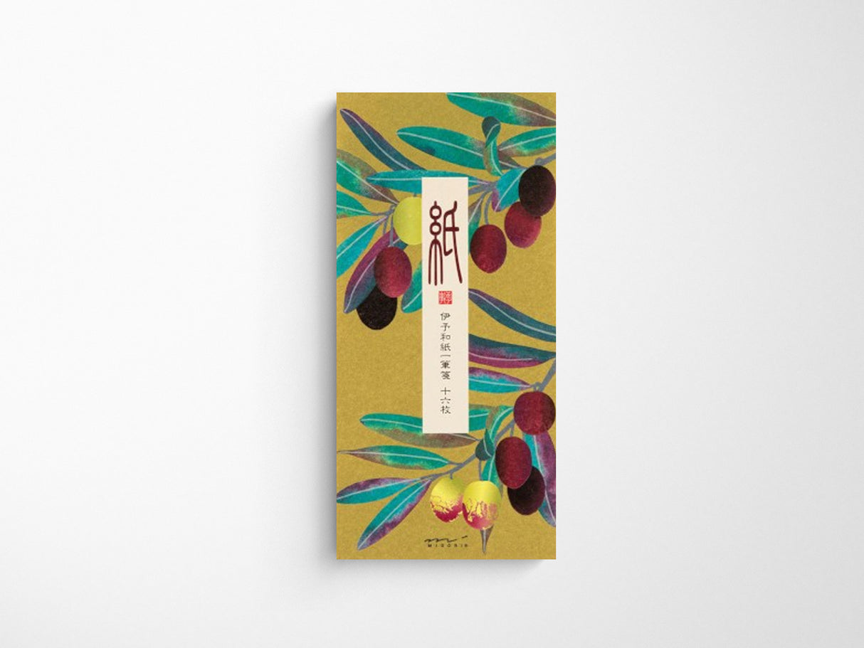 Midori Seasonal Message Letter Pad - 592 Foil-Stamping Olive