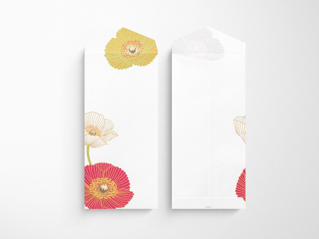 Midori Seasonal Spring Poppies Envelopes