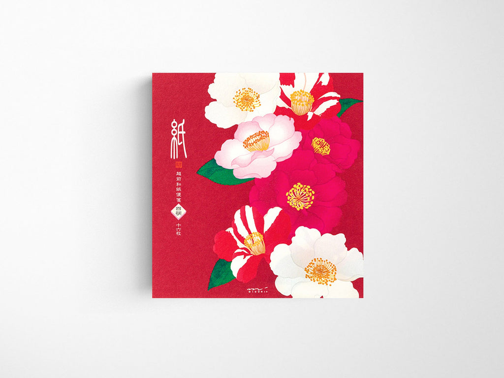 Midori Seasonal Winter Camellia Sasanqua Letter Pad