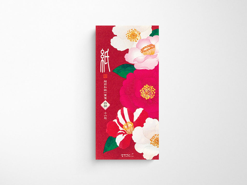 Midori Seasonal Winter Camellia Sasanqua Message Letter Pad