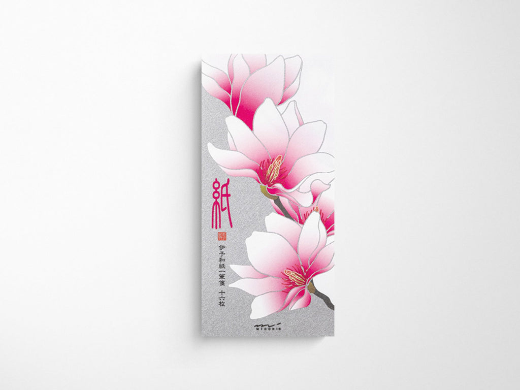 Midori Seasonal Winter Magnolia Pink Message Letter Pad