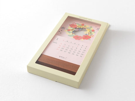 Midori Stand Calendar 2026 - Laser Cut Flowers