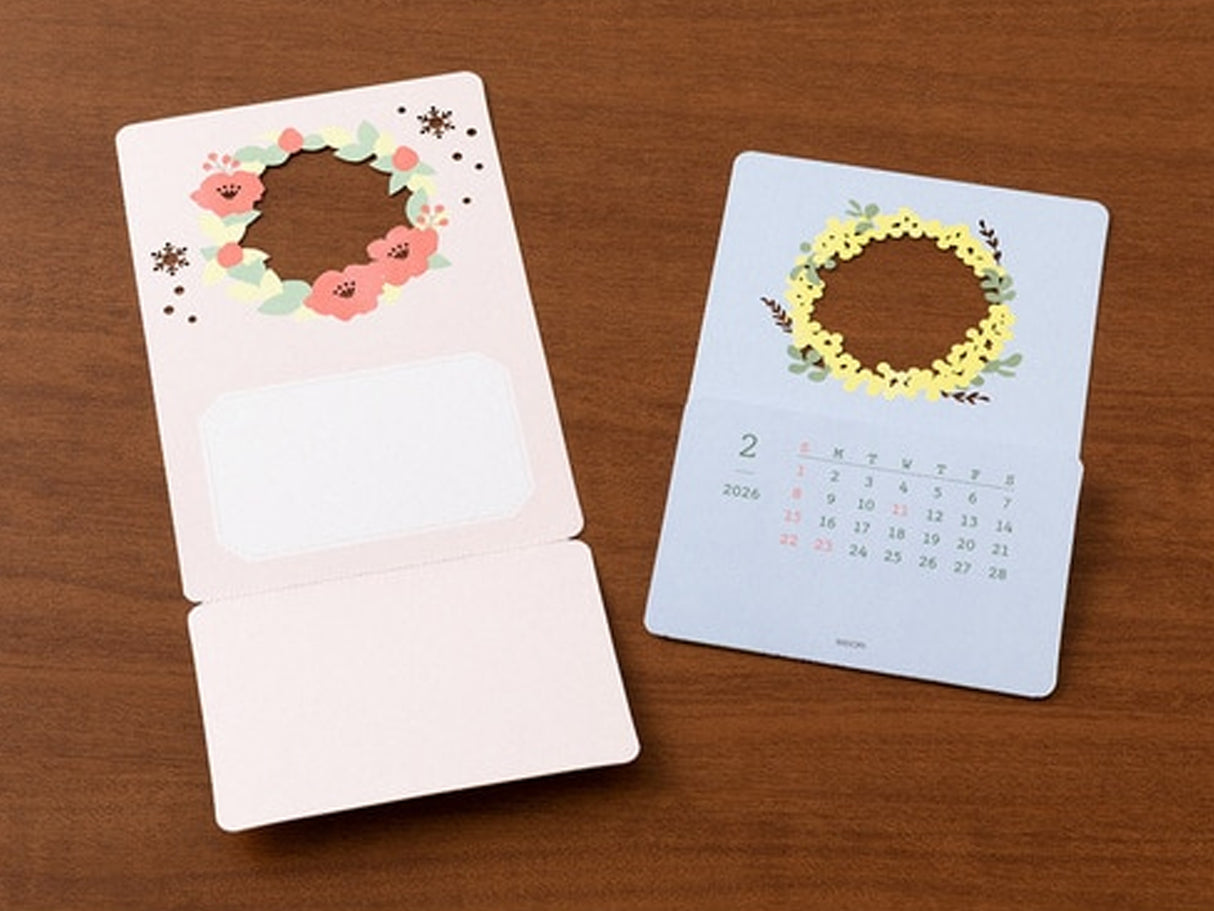 Midori Stand Calendar 2026 - Laser Cut Flowers
