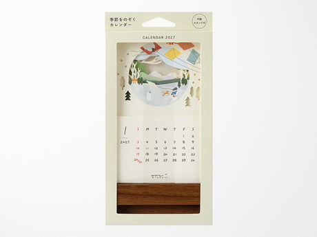 Midori Stand Calendar 2027 - Laser Cut Landscapes