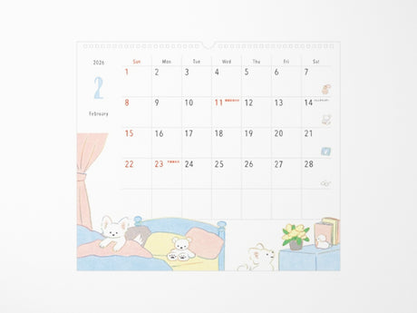 Midori Wall Calendar 2026 - Dog