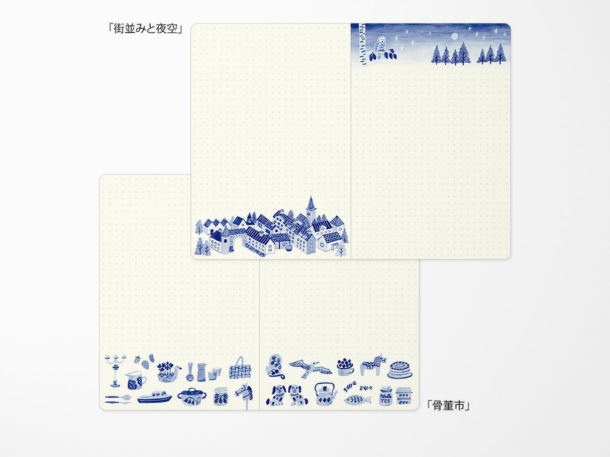 Midori Yuru Log Notebook B6 - Blue Nordic