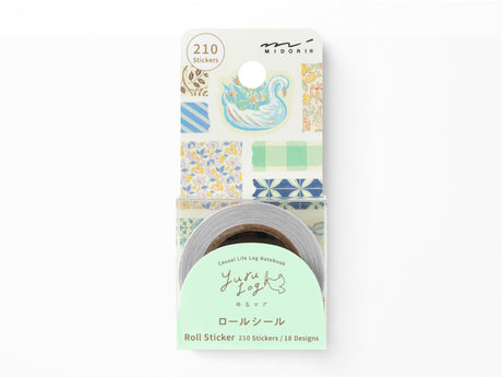 Midori Yuru Log Roll Sticker Antique