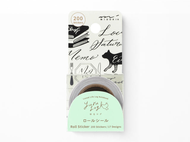 Midori Yuru Log Roll Sticker Calligraphy