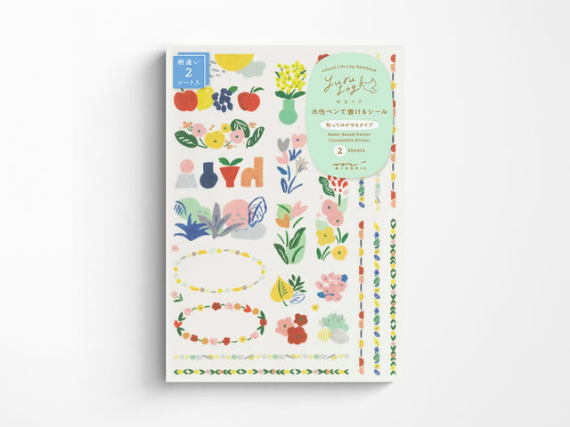 Midori Yuru Log Sticker 2 Sheets - Motif Textile