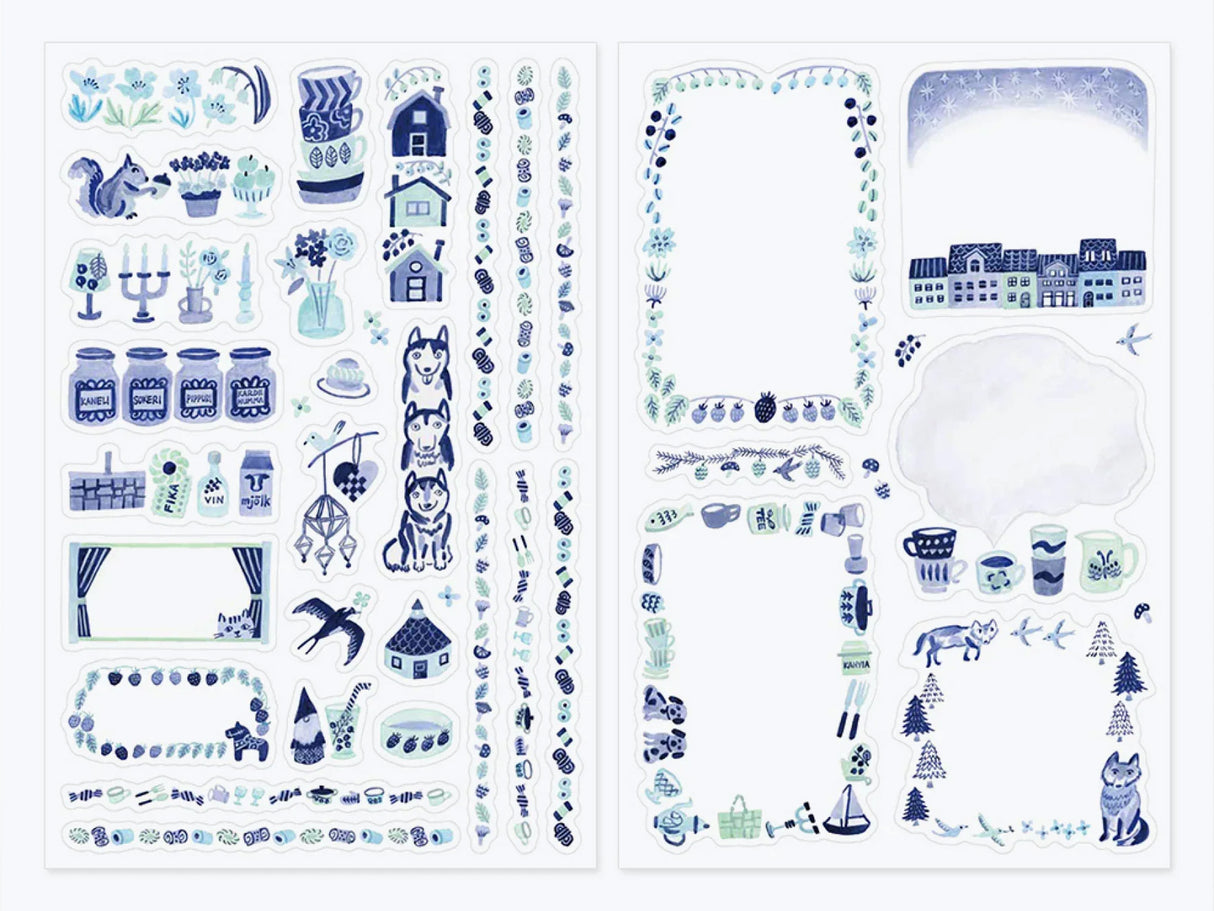 Midori Yuru Log Sticker 2 Sheets - Nordic