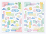 Midori Yuru Log Sticker 2 Sheets - Watercolor Collage
