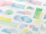 Midori Yuru Log Sticker 2 Sheets - Watercolor Collage