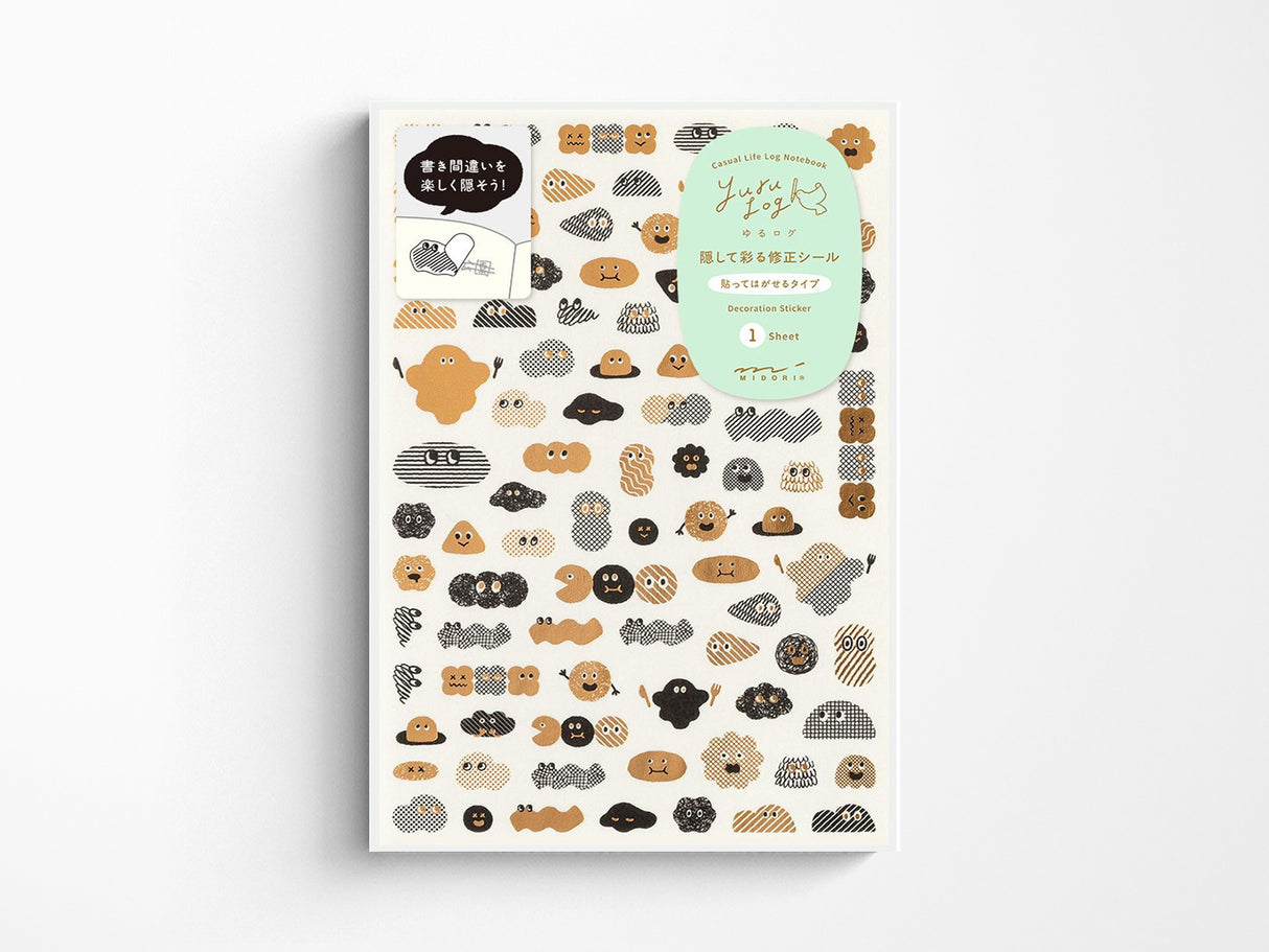 Midori Yuru Log Sticker Sheet - Camouflage Mini Monster