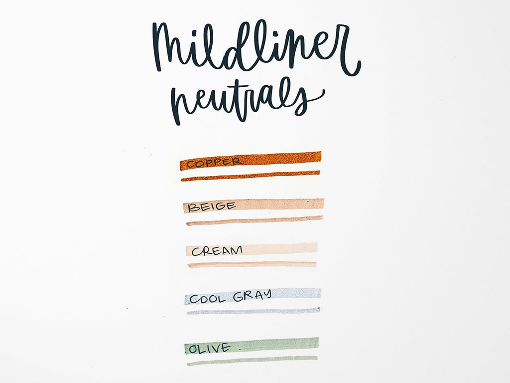 Mildliner Highlighter Double Ended Pens Neutral Colors - Set of 5