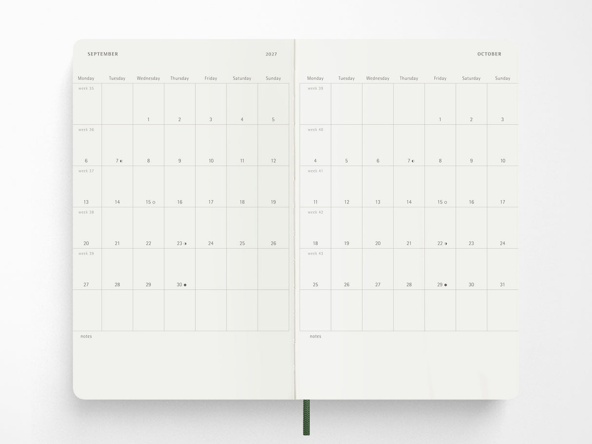 Moleskine 2027 Daily Planner - Myrtle Green Soft Cover