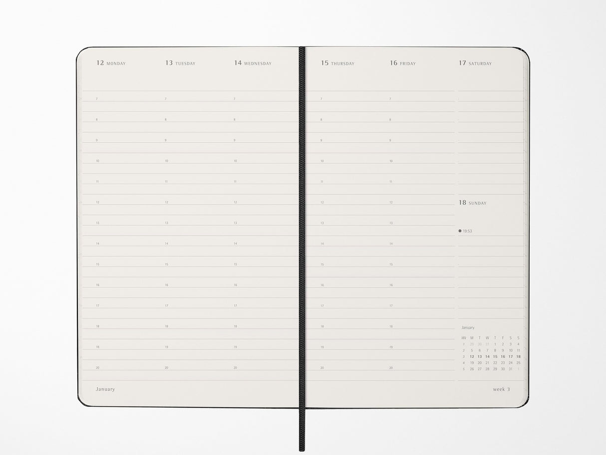 Moleskine 2027 Pro Weekly Vertical Planner - Black Hardcover