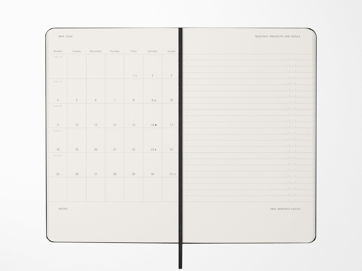 Moleskine 2027 Pro Weekly Vertical Planner - Black Hardcover