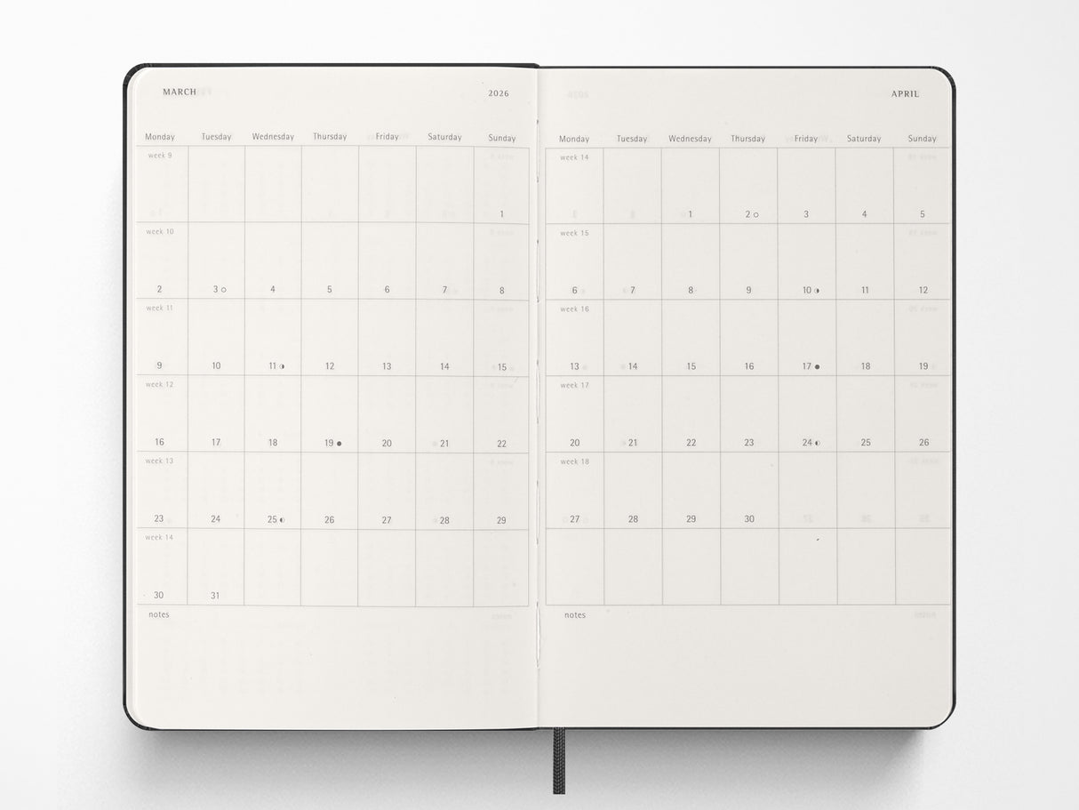 Moleskine 2027 Weekly Planner - Black Hardcover