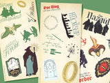 Moleskine and Lord of the Rings Stickers - 3 Sheet Set