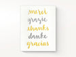 Multilingual Thank You Greeting Cards Box of 6