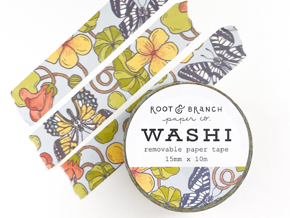 Nasturtium Garden + Swallowtail Butterfly Washi Tape