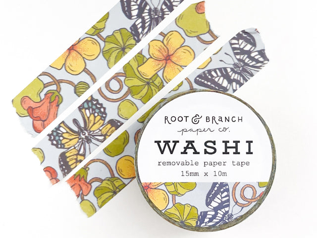 Nasturtium Garden + Swallowtail Butterfly Washi Tape