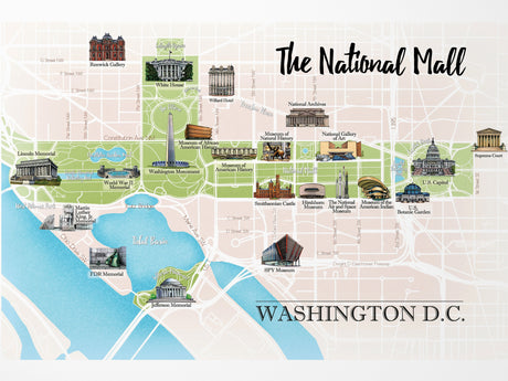 National Mall, Washington D.C. Map