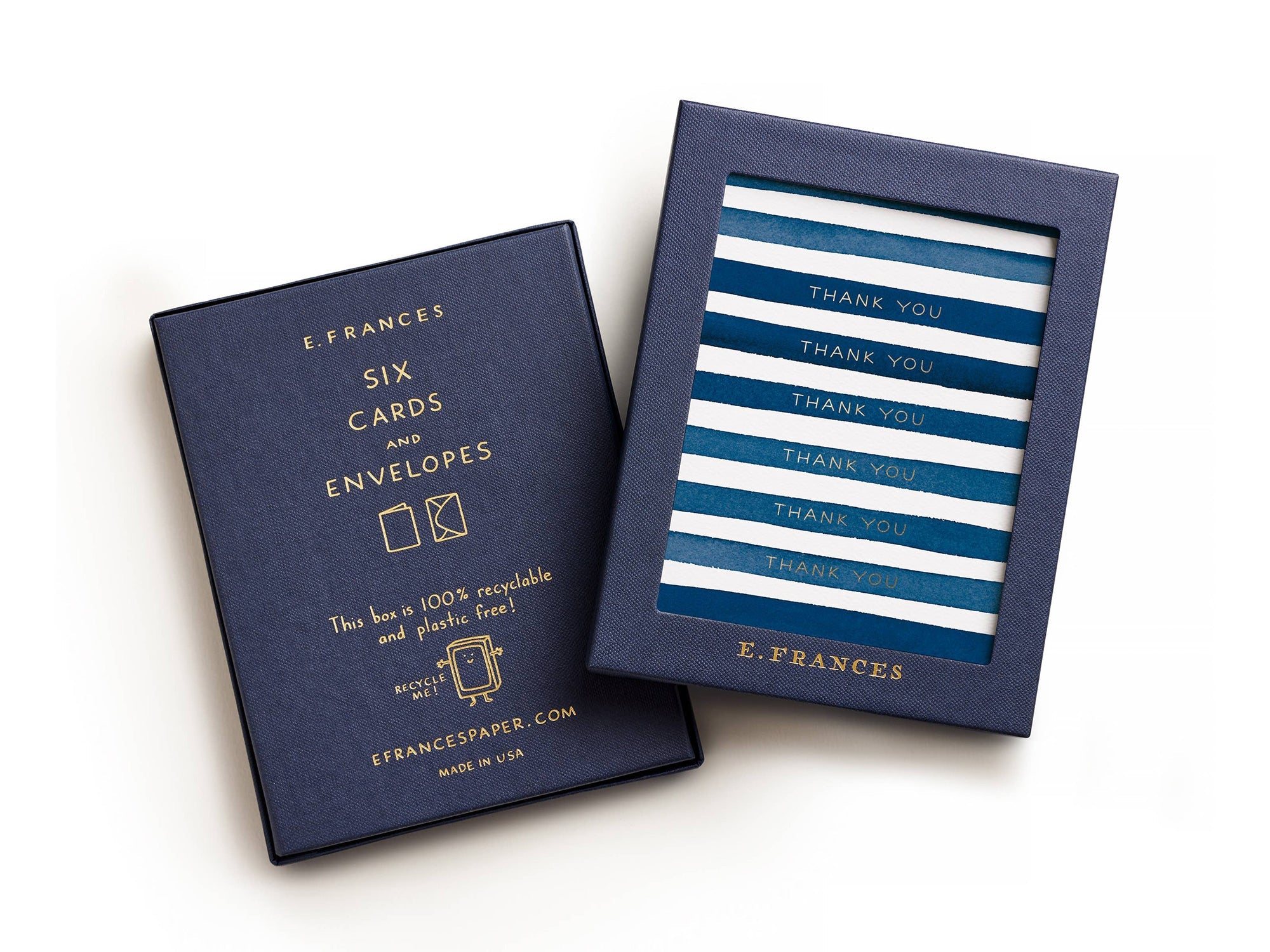 Can I Fax a Thank-you Note? 洋書 Navy Stripes Thank You Cards Box of 6 – Jenni Bick Custom Journals