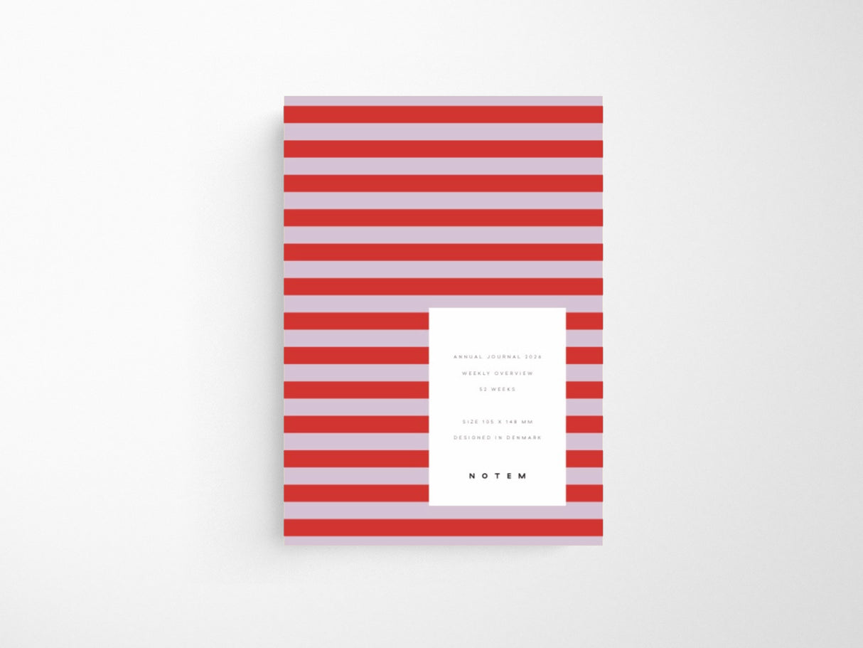 Notem ALVA ANNUAL Journal 2026 - Medium Red Stripes