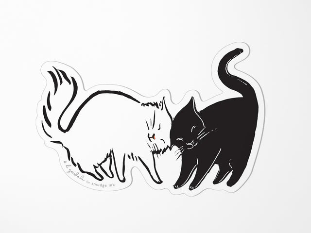 Nuzzling Cats Vinyl Sticker