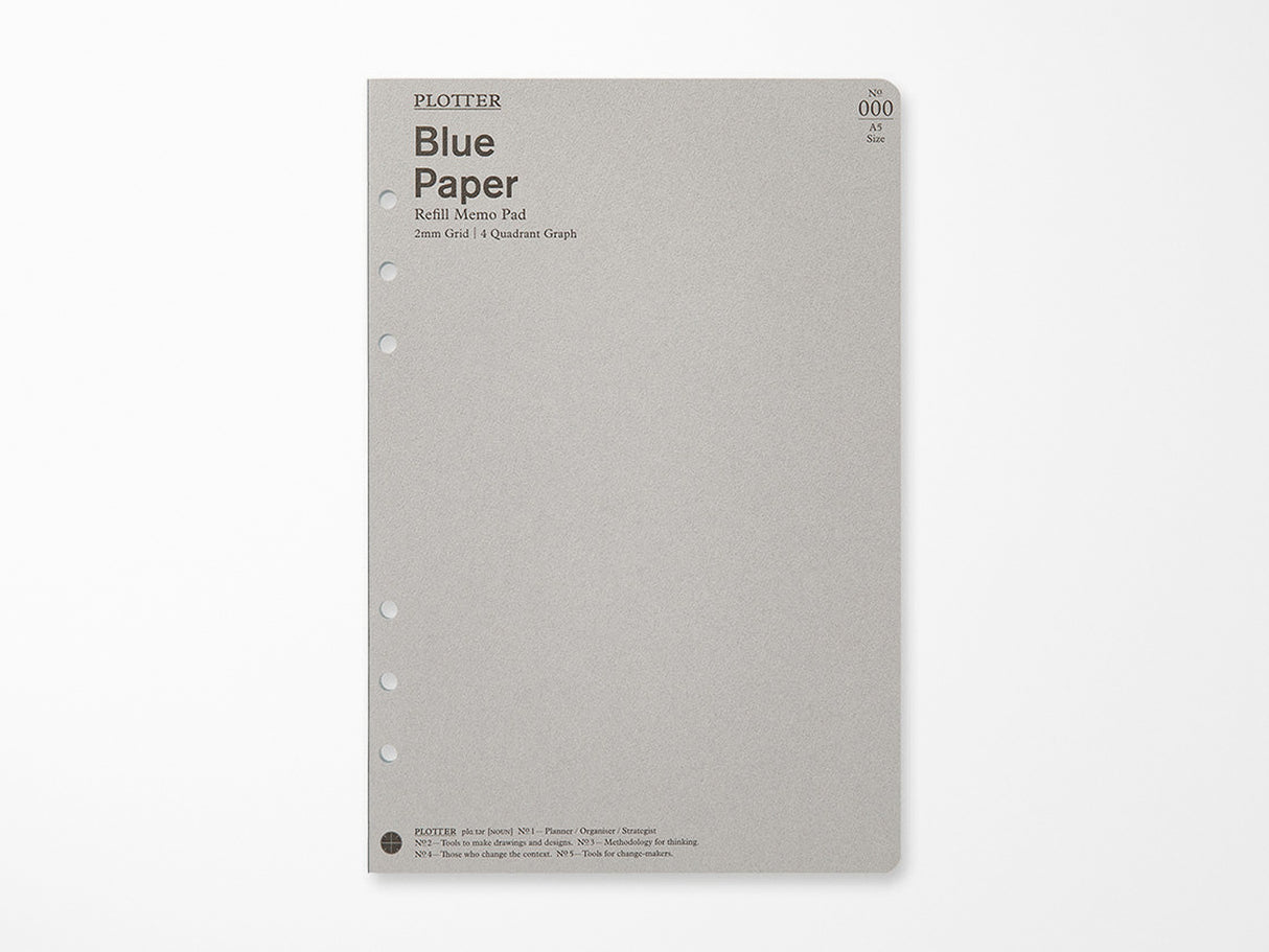 PLOTTER Blue Paper Memo Pad 2mm Grid - A5 Size
