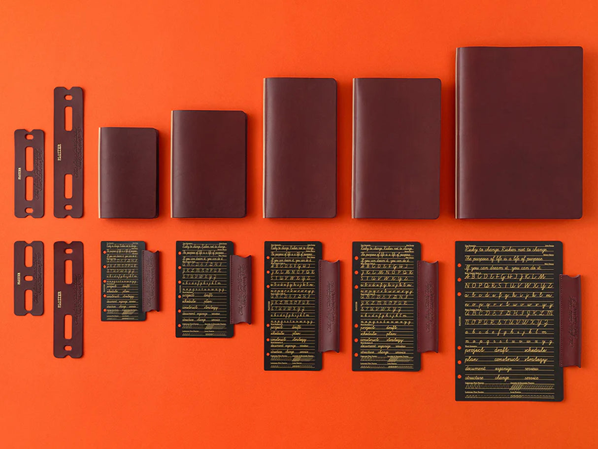 PLOTTER Limited Edition LISCIO Red Leather 6 Ring Leather Binder with Accessories - A5