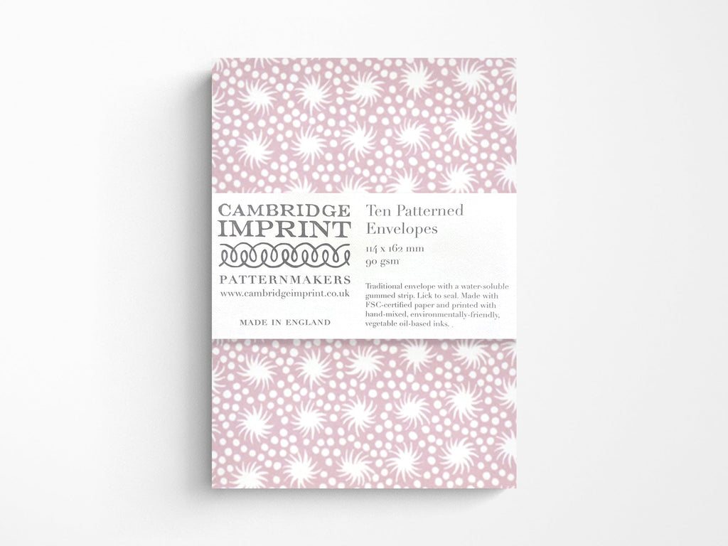 Patterned Envelopes Set of 10 - Animalcules Cupboard Pink