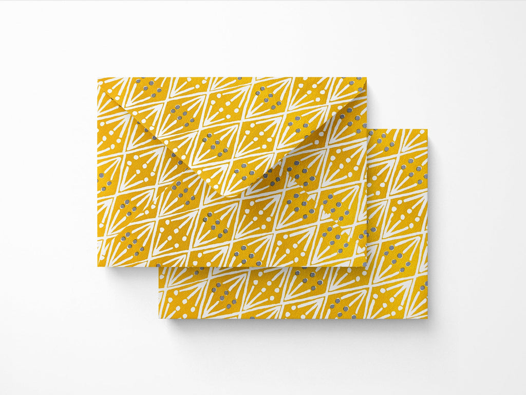 Patterned Envelopes Set of 10 - Selvedge Mustard