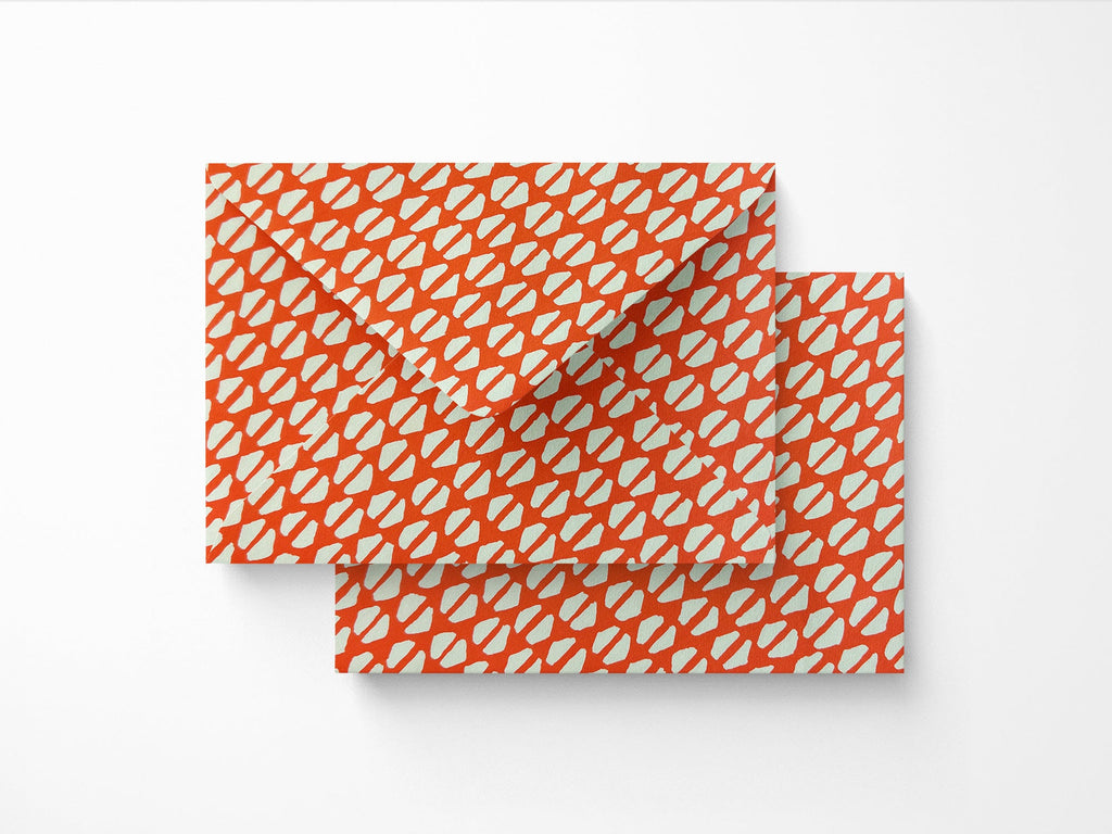 Patterned Envelopes Set of 10 - Yo-Yo Tomato