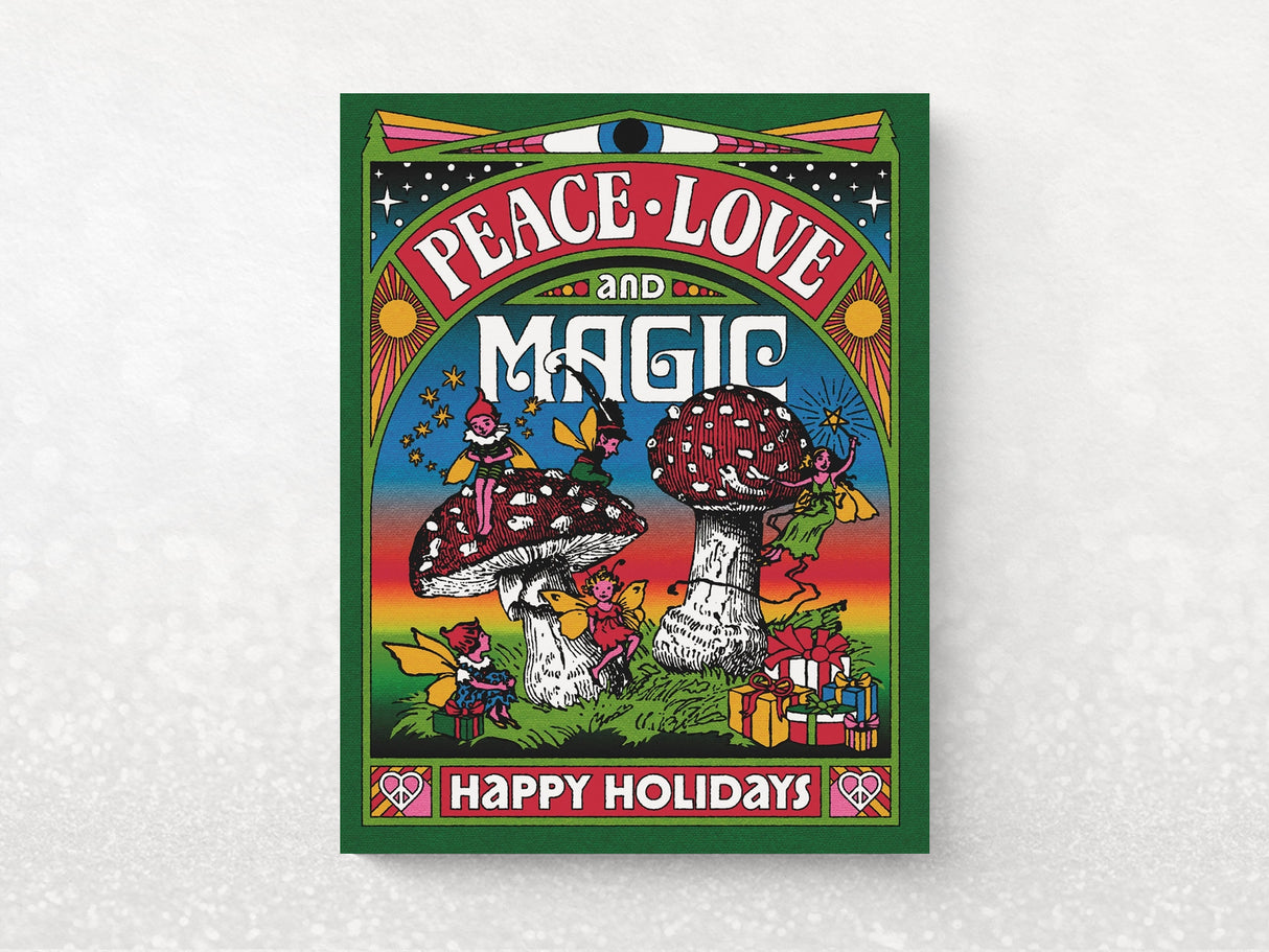 Peace Love Magic Holiday Greeting Cards, Box of 8