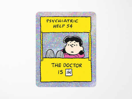Peanuts The Doctor Is In Vinyl Sticker