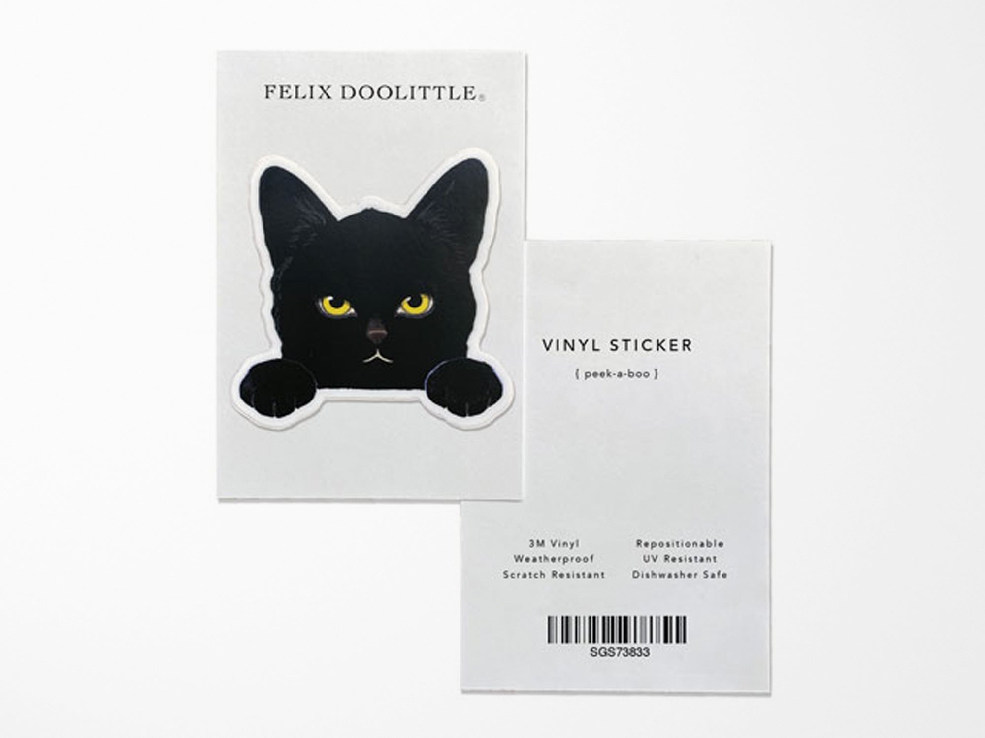  63Pcs Black Cat Stickers Pack，Cute Cool Vinyl