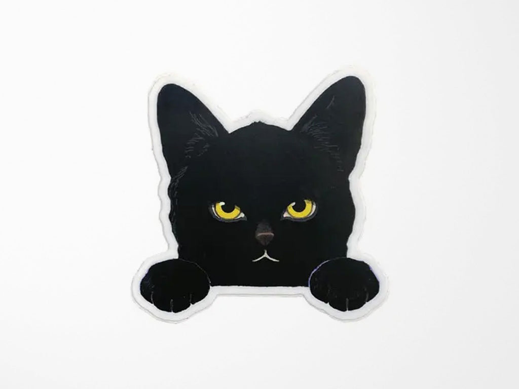 Peek-A-Boo Black Cat Vinyl Sticker