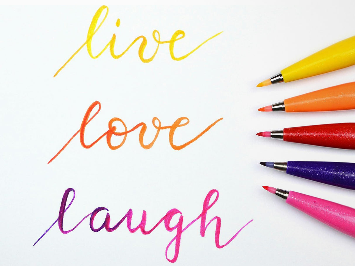 Pentel Sign Pen Brush - Set of 6 Basic Colors